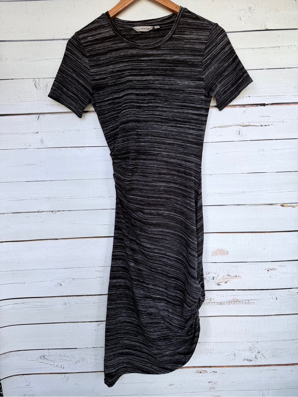 Athleta Downtown Ruched Asymmetrical T-Shirt Midi Dress - Size XXS